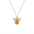 AURELIA BEE MILA GOLD DIAMOND CITRIN NECKLACE