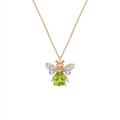 AURELIA BEE MILA GOLD DIAMOND PERIDOT NECKLACE