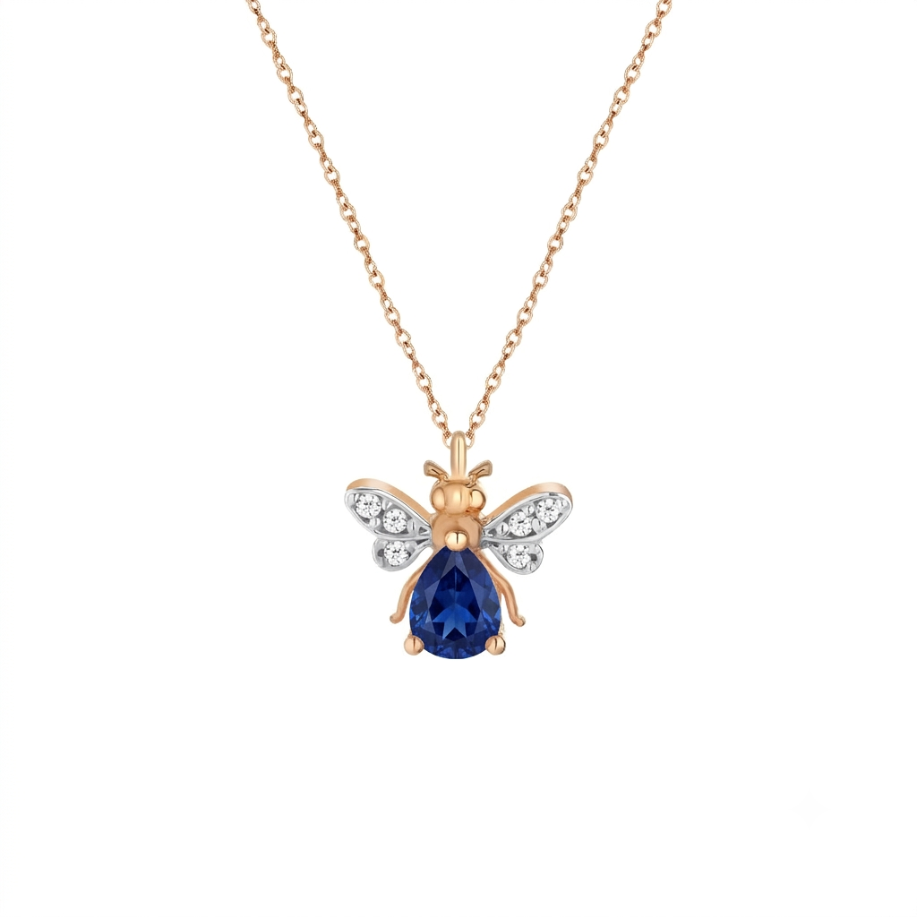 AURELIA BEE MILA GOLD DIAMOND SAPPHIRE NECKLACE