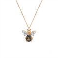 AURELIA BEE MILA GOLD DIAMOND SMOKY TOPAZ NECKLACE