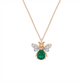 AURELIA BEE MILA GOLD DIAMOND EMERALD NECKLACE
