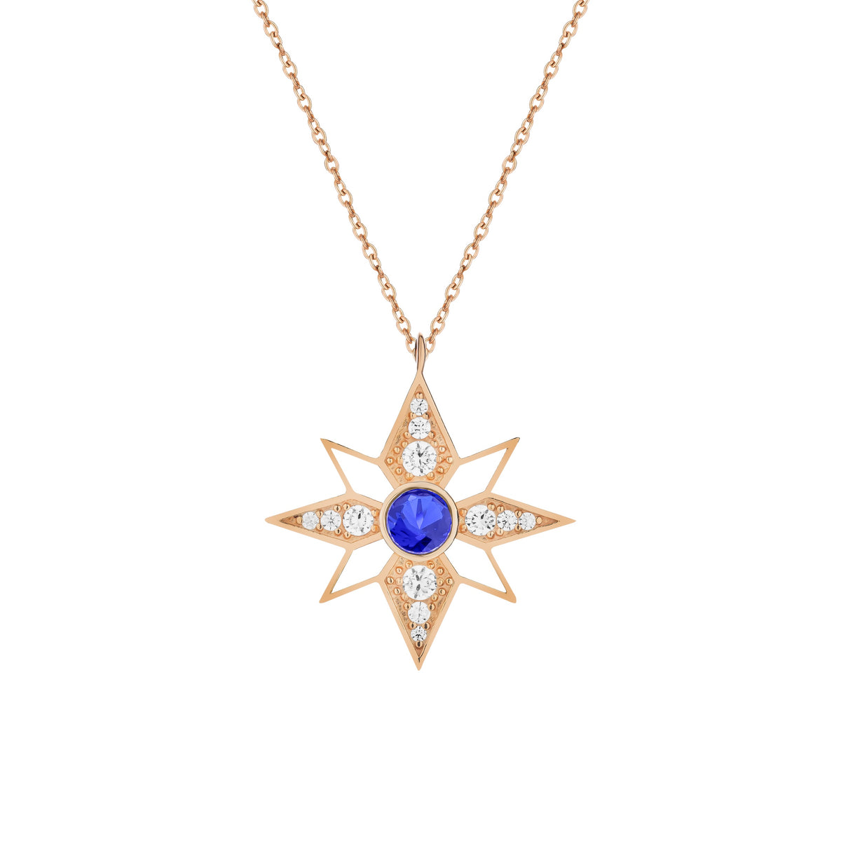 VEGA STAR VESPERA GOLD DIAMOND SAPPHIRE NECKLACE