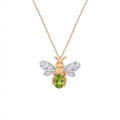 AURELIA BEE LIVA GOLD DIAMOND PERIDOT NECKLACE