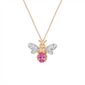 AURELIA BEE LIVA GOLD DIAMOND PINK SAPPHIRE NECKLACE