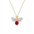 AURELIA BEE LIVA GOLD DIAMOND RUBY NECKLACE