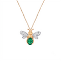 AURELIA BEE LIVA GOLD DIAMOND EMERALD NECKLACE