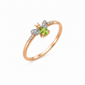 AURELIA BEE MILA GOLD DIAMOND PERIDOT RING