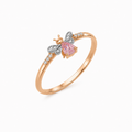 AURELIA BEE MILA GOLD DIAMOND PINK SAPPHIRE RING