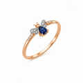 AURELIA BEE MILA GOLD DIAMOND SAPPHIRE RING