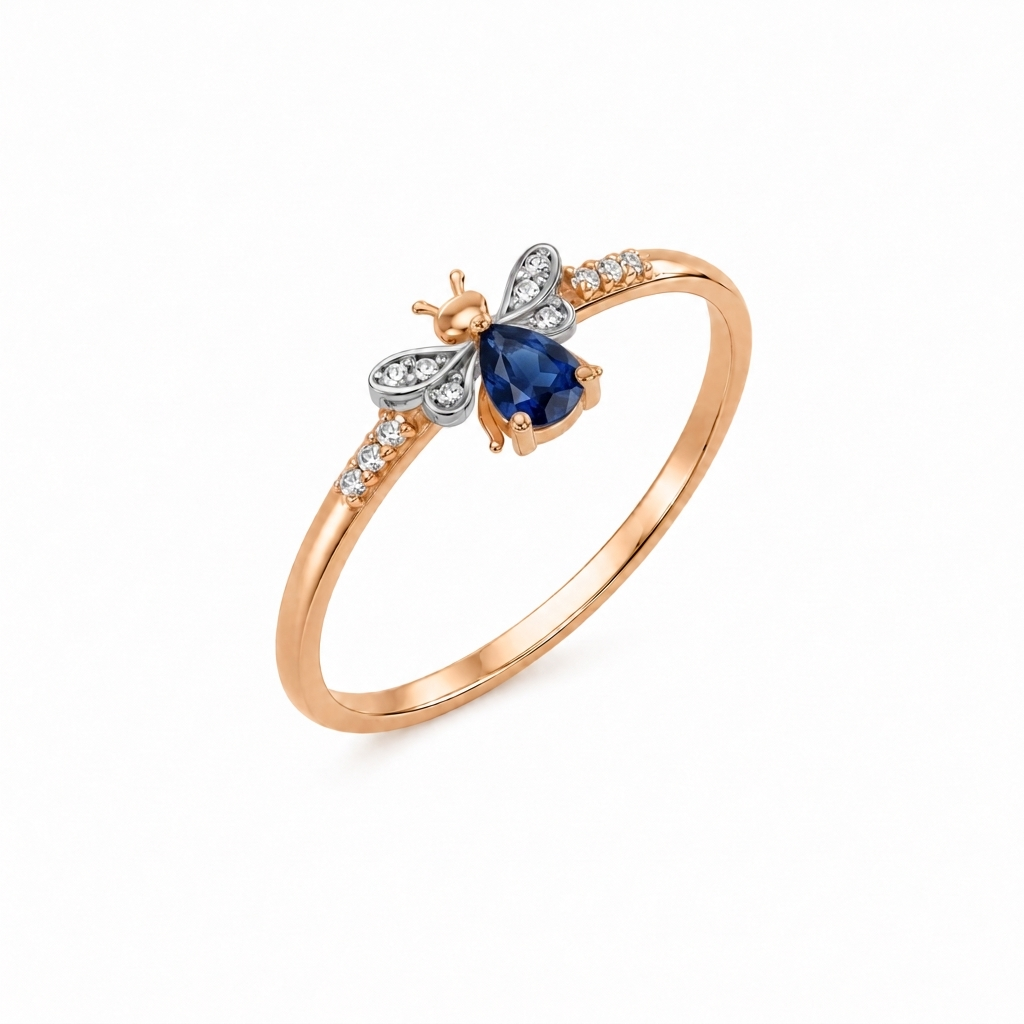 AURELIA BEE MILA GOLD DIAMOND SAPPHIRE RING