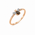 AURELIA BEE MILA GOLD DIAMOND SMOKY TOPAZ RING