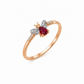 AURELIA BEE MILA GOLD DIAMOND RUBY RING