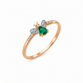 AURELIA BEE MILA GOLD DIAMOND EMERALD RING