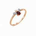 AURELIA BEE MILA GOLD DIAMOND GARNET RING