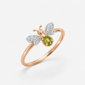 AURELIA BEE LIVA GOLD DIAMOND PERIDOT RING