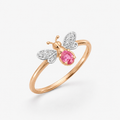 AURELIA BEE LIVA GOLD DIAMOND PINK SAPPHIRE RING