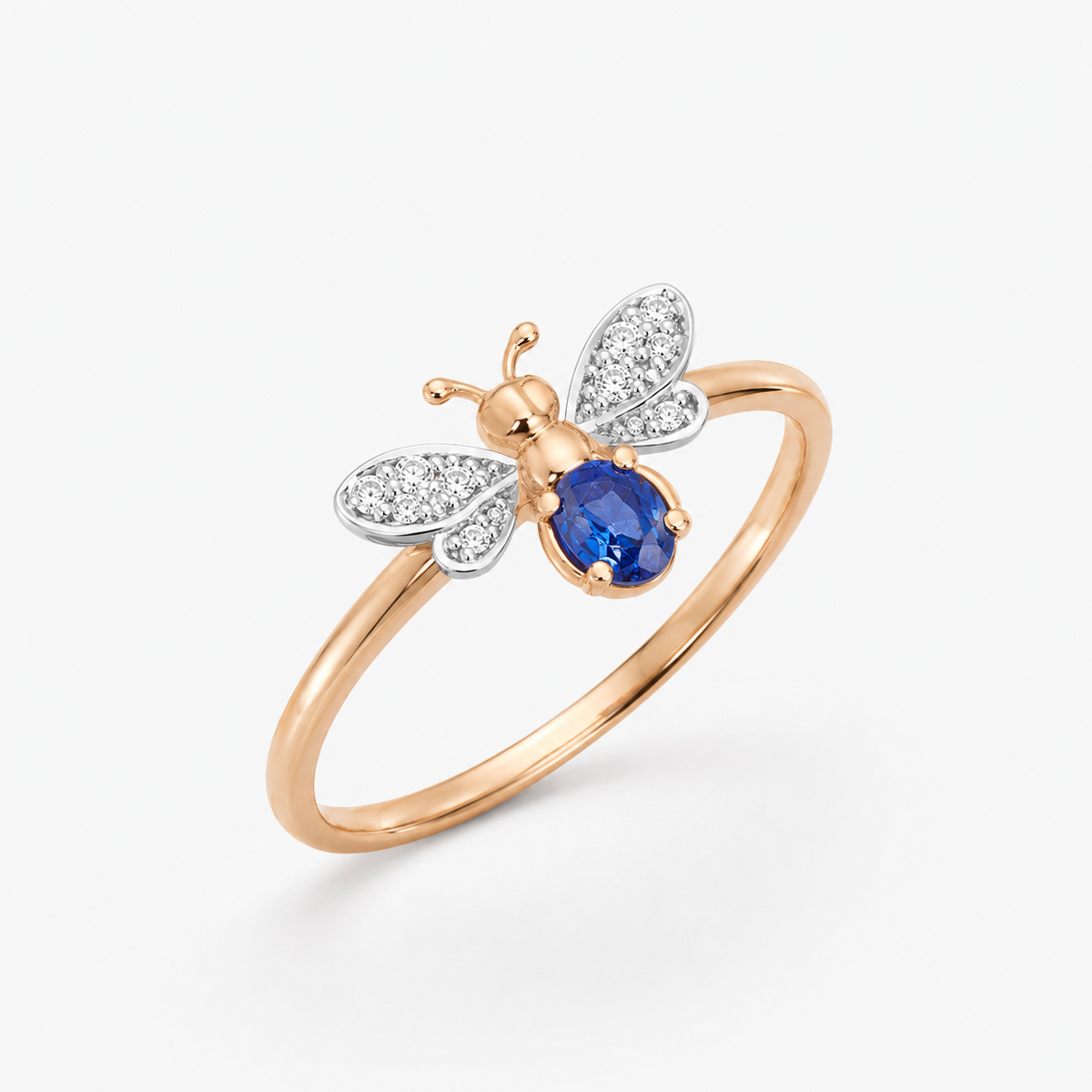 AURELIA BEE LIVA GOLD DIAMOND SAPPHIRE RING
