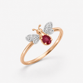 AURELIA BEE LIVA GOLD DIAMOND RUBY RING