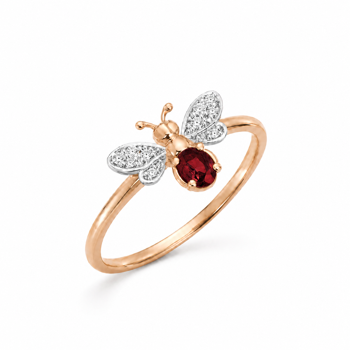 AURELIA BEE LIVA GOLD DIAMOND GARNET RING