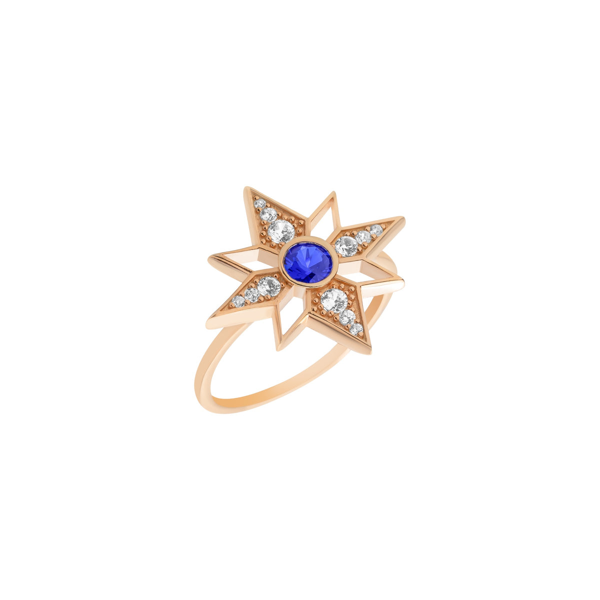 VEGA STAR VESPERA GOLD DIAMOND SAPPHIRE RING