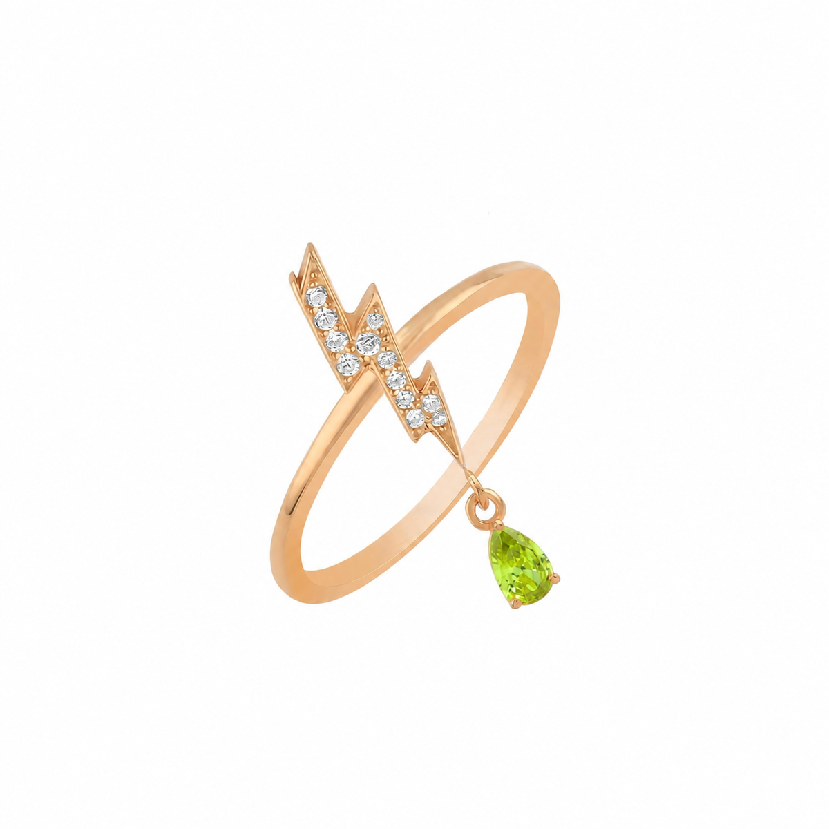 ASTRAPE LIGHTNING GOLD DIAMOND PERIDOT RING