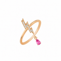 ASTRAPE LIGHTNING GOLD DIAMOND PINK SAPPHIRE RING