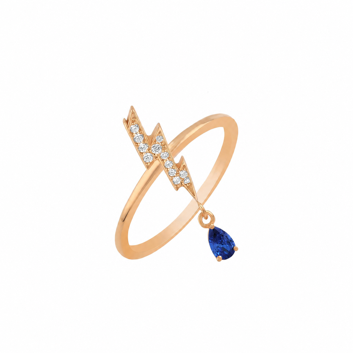 ASTRAPE LIGHTNING GOLD DIAMOND SAPPHIRE RING