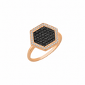SACRED HONEYCOMB GOLD BLACK DIAMOND RING