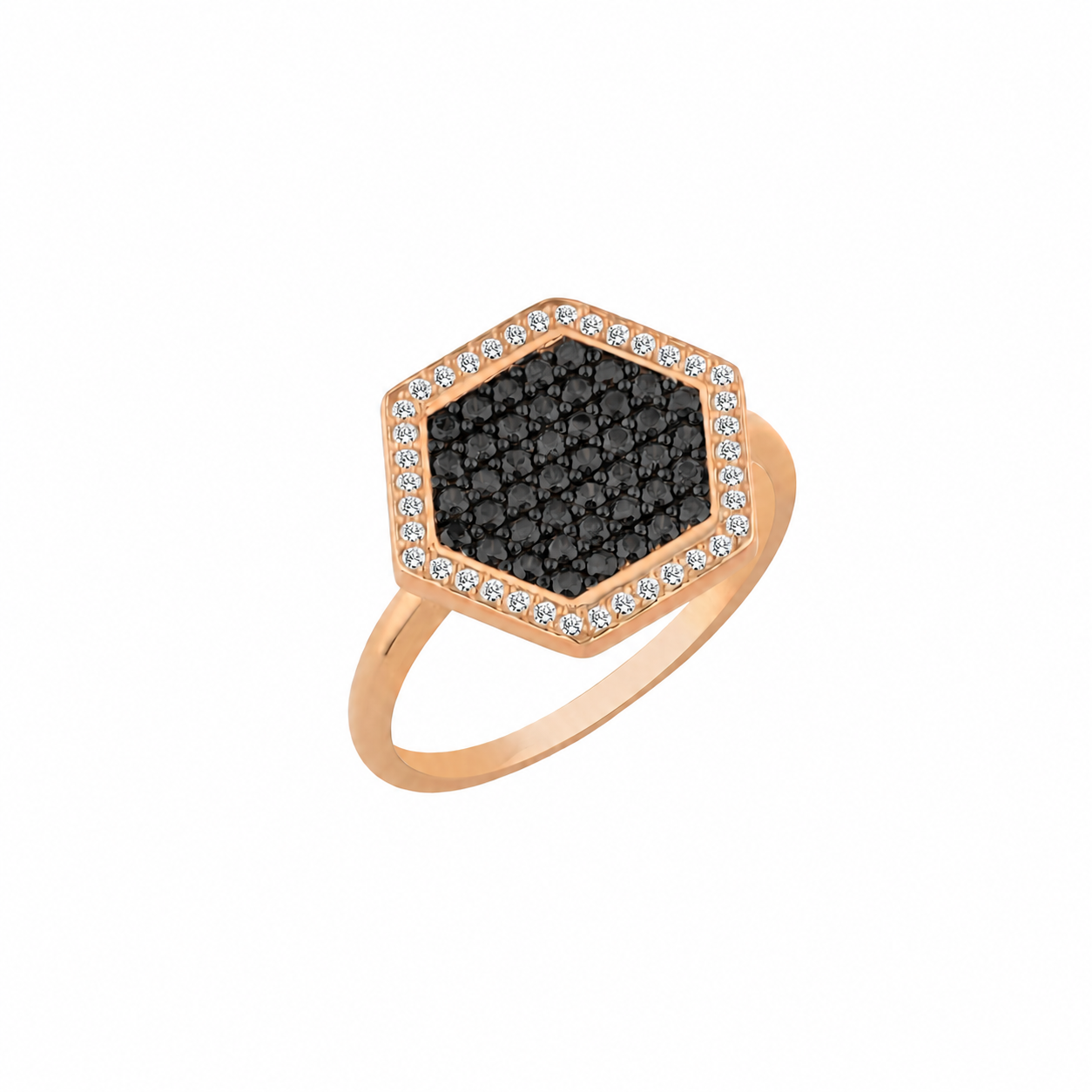 SACRED HONEYCOMB GOLD BLACK DIAMOND RING